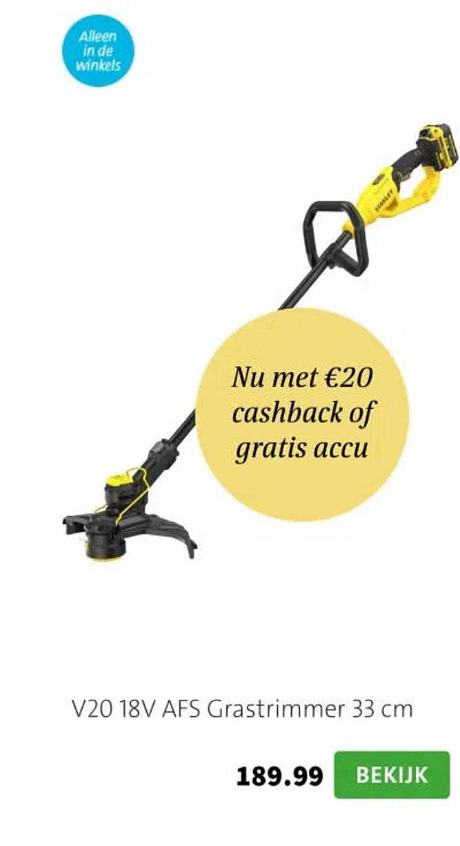 V20 18V AFS Grastrimmer 33 cm Nu met €20 cashback of gratis accu