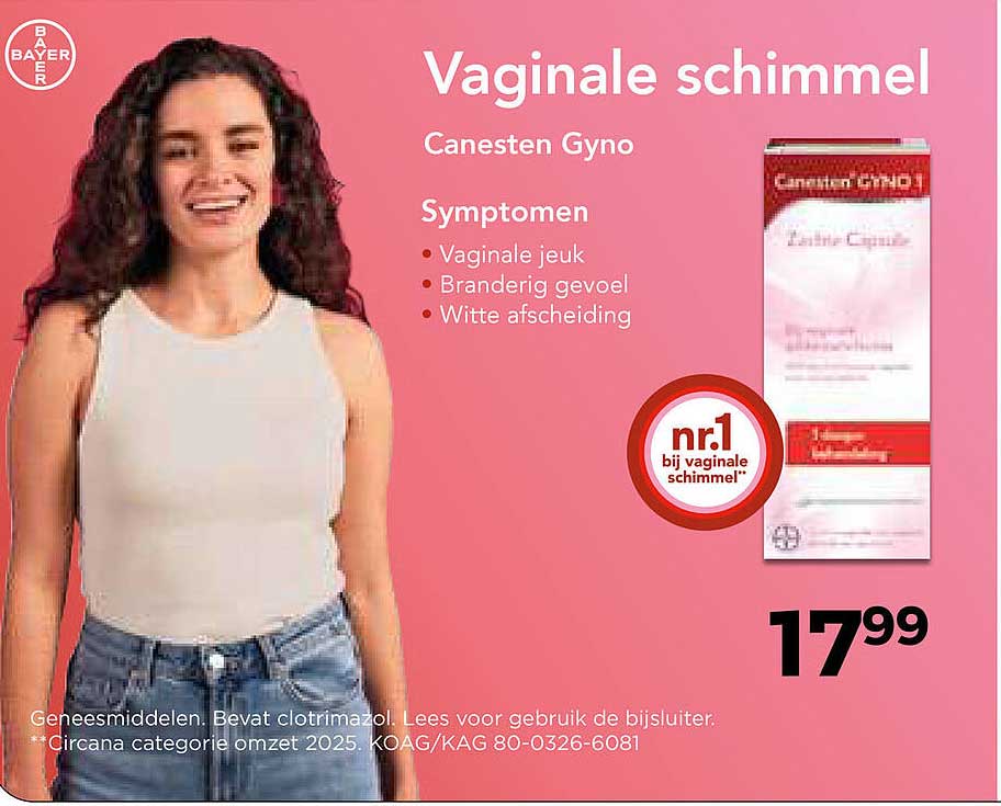 Vaginale schimmel Canesten Gyno nr.1 bij vaginale schimmel
