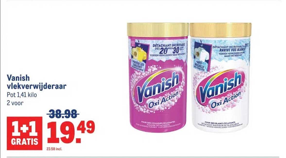 Vanish vlekverwijderaar 1+1 GRATIS