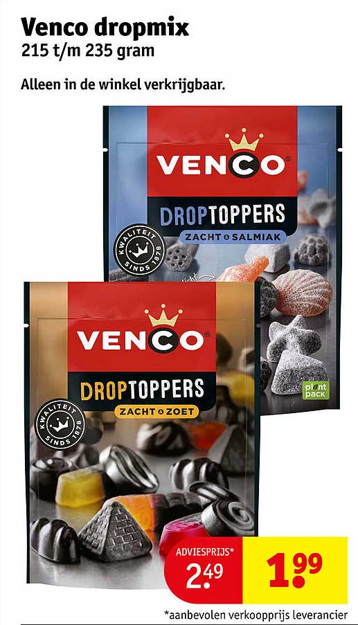 Venco dropmix 215 t/m 235 gram