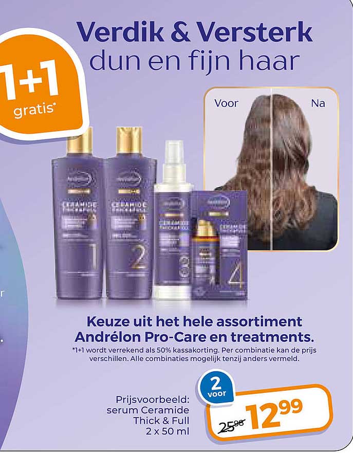 Verdik & versterk dun en fijn haar 1+1 gratis