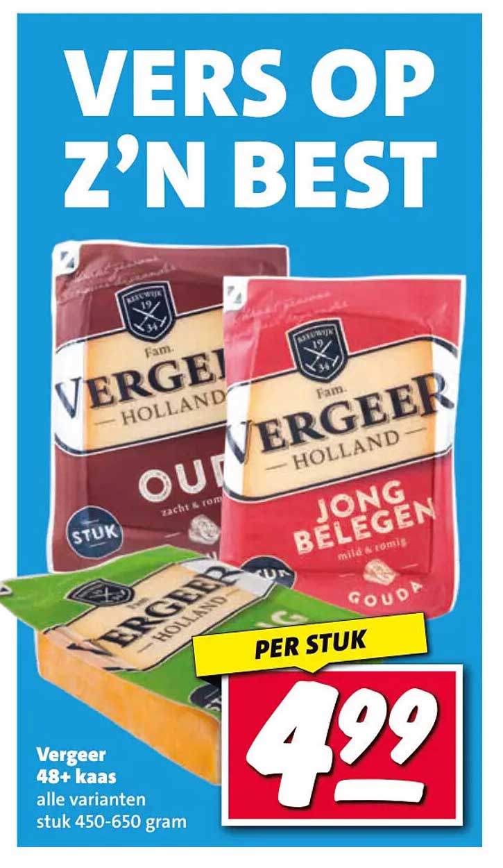 Vergeer 48+ kaas alle varianten stuk 450-650 gram