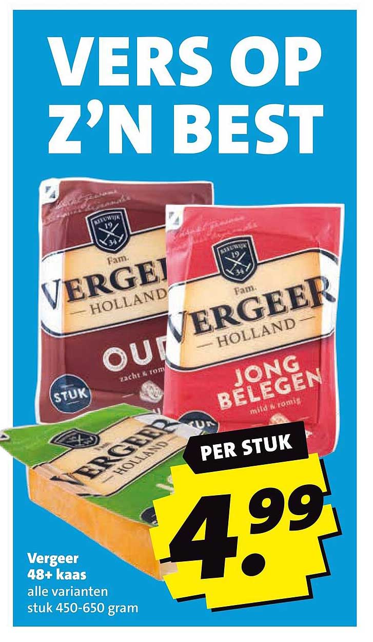 Vergeer 48+ kaas alle varianten stuk 450-650 gram