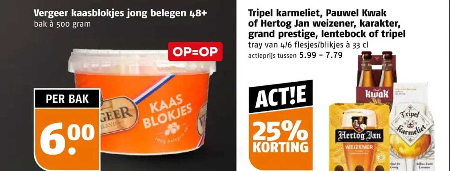Vergeer kaasblokjes jong belegen 48+