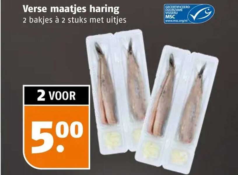 Verse maatjes haring 2 bakjes à 2 stuks met uitjes