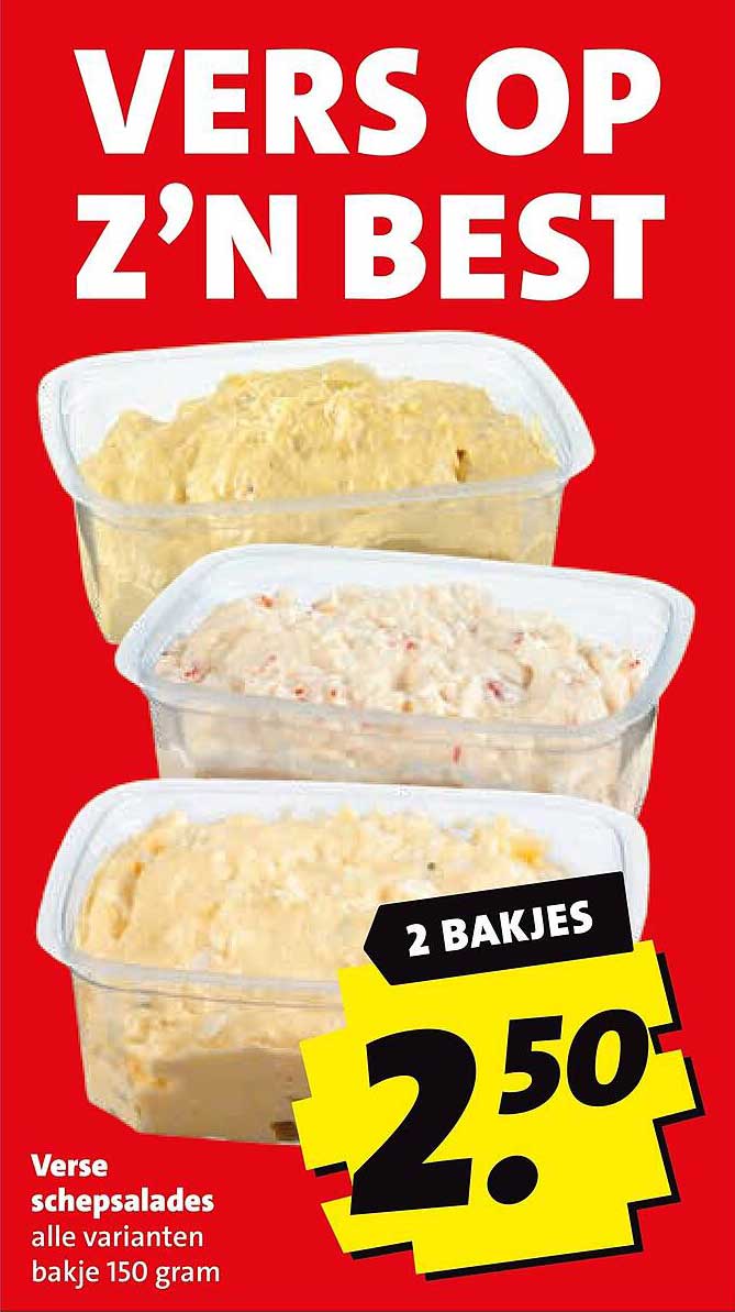 Verse schepsalades alle varianten bakje 150 gram 2 bakjes