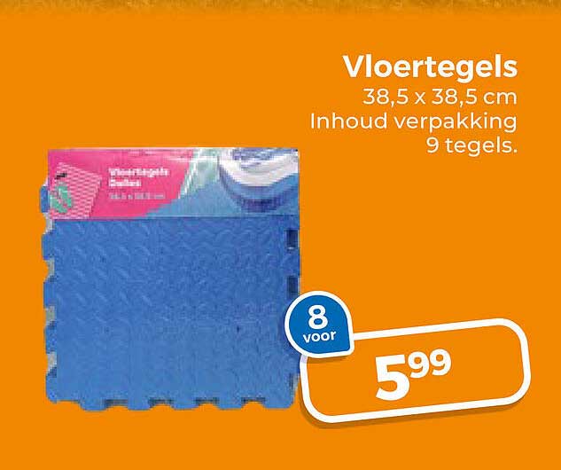 Vloertegels 38,5 x 38,5 cm Inhoud verpakking 9 tegels.
