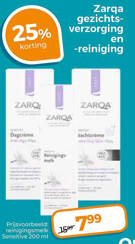 Zarqa gezichtsverzorging en -reiniging 25% korting