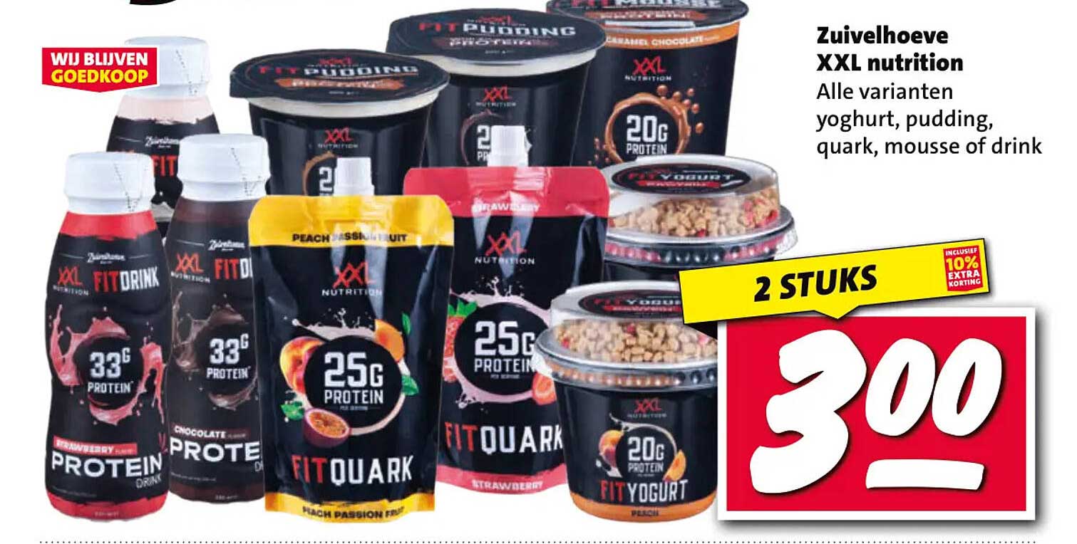 Zuivelhoeve XXL nutrition Alle varianten yoghurt, pudding, quark, mousse of drink 2 STUKS