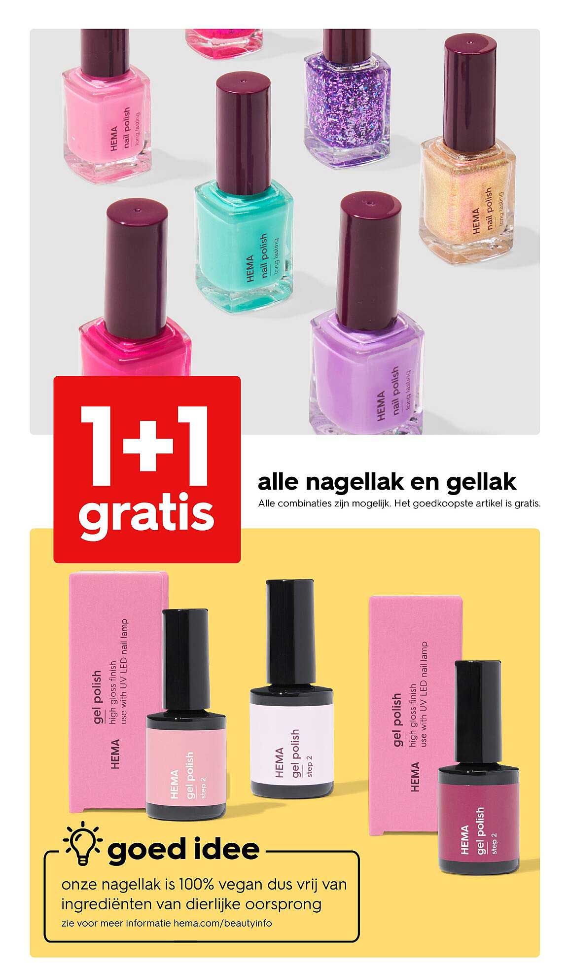 1+1 gratis op alle nagellak en gellak