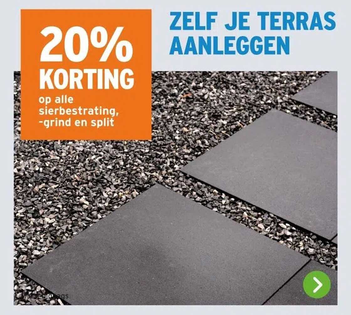 20% KORTING op alle sierbestrating, -grind en split