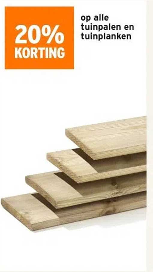 20% KORTING op alle tuinpalen en tuinplanken