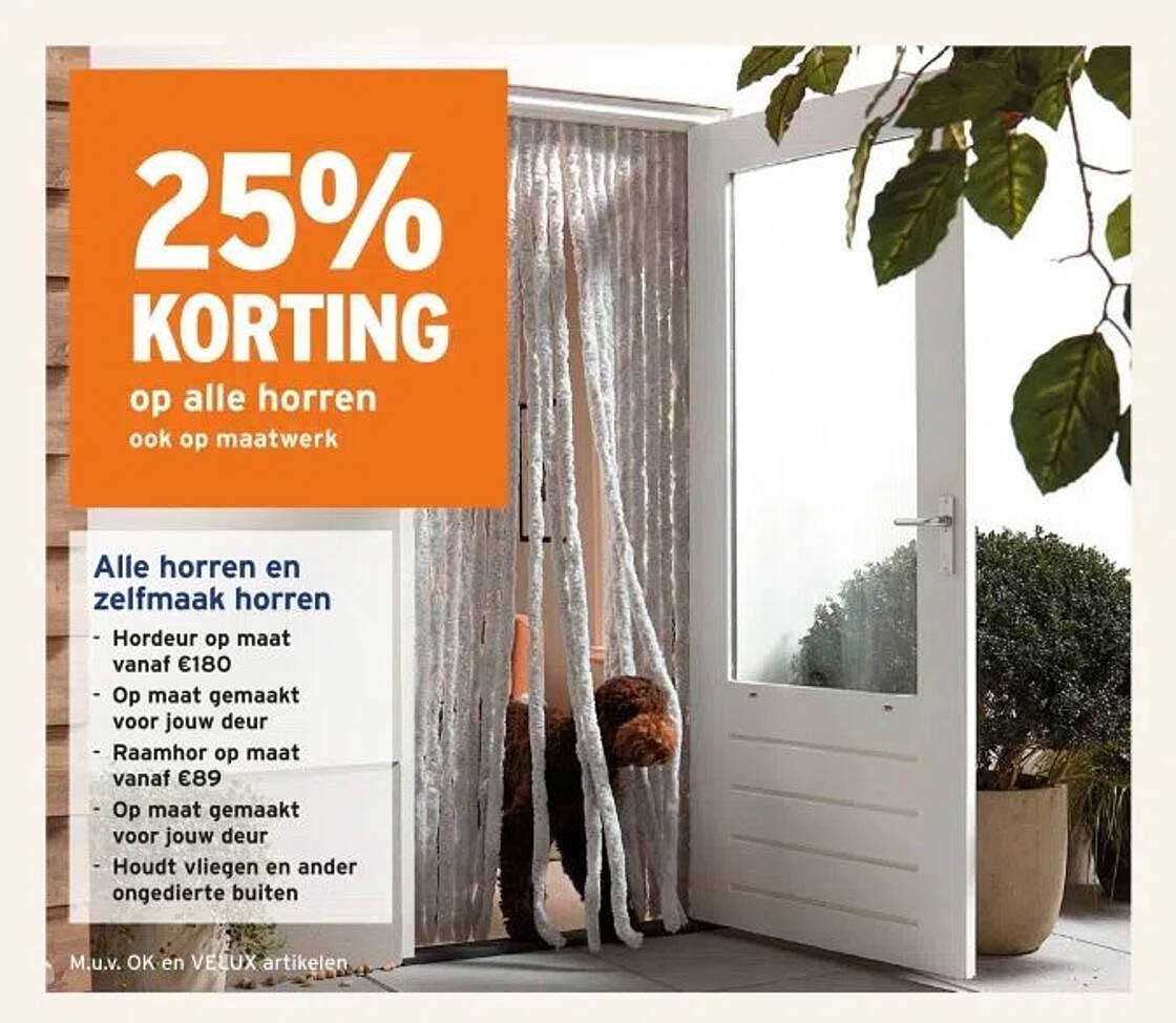 25% KORTING op alle horren ook op maatwerk