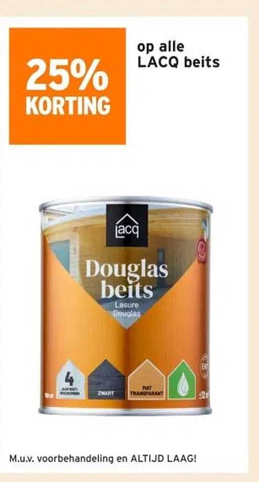 25% KORTING op alle LACQ beits