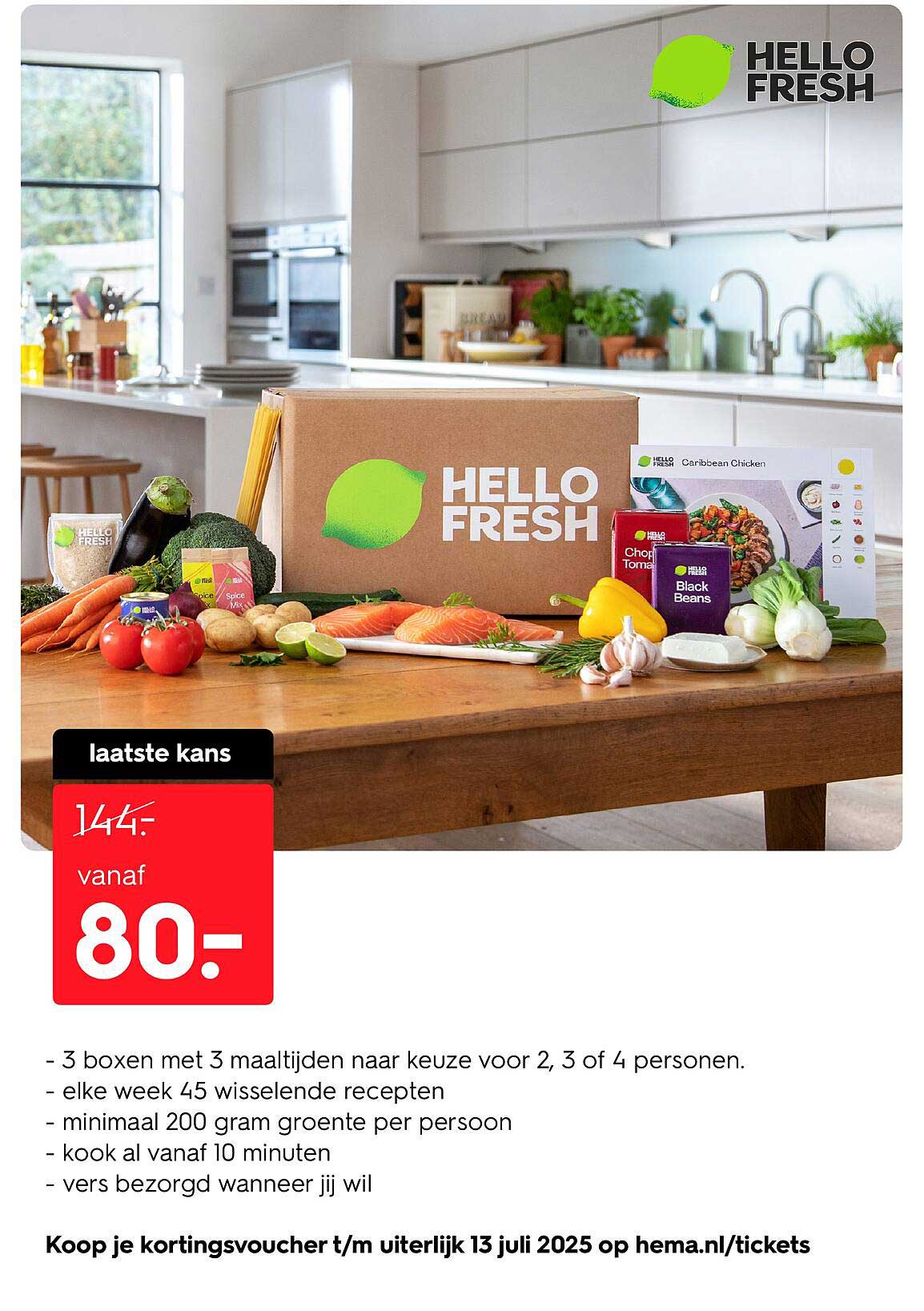 3 boxen met 3 maaltijden naar keuze voor 2, 3 of 4 personen