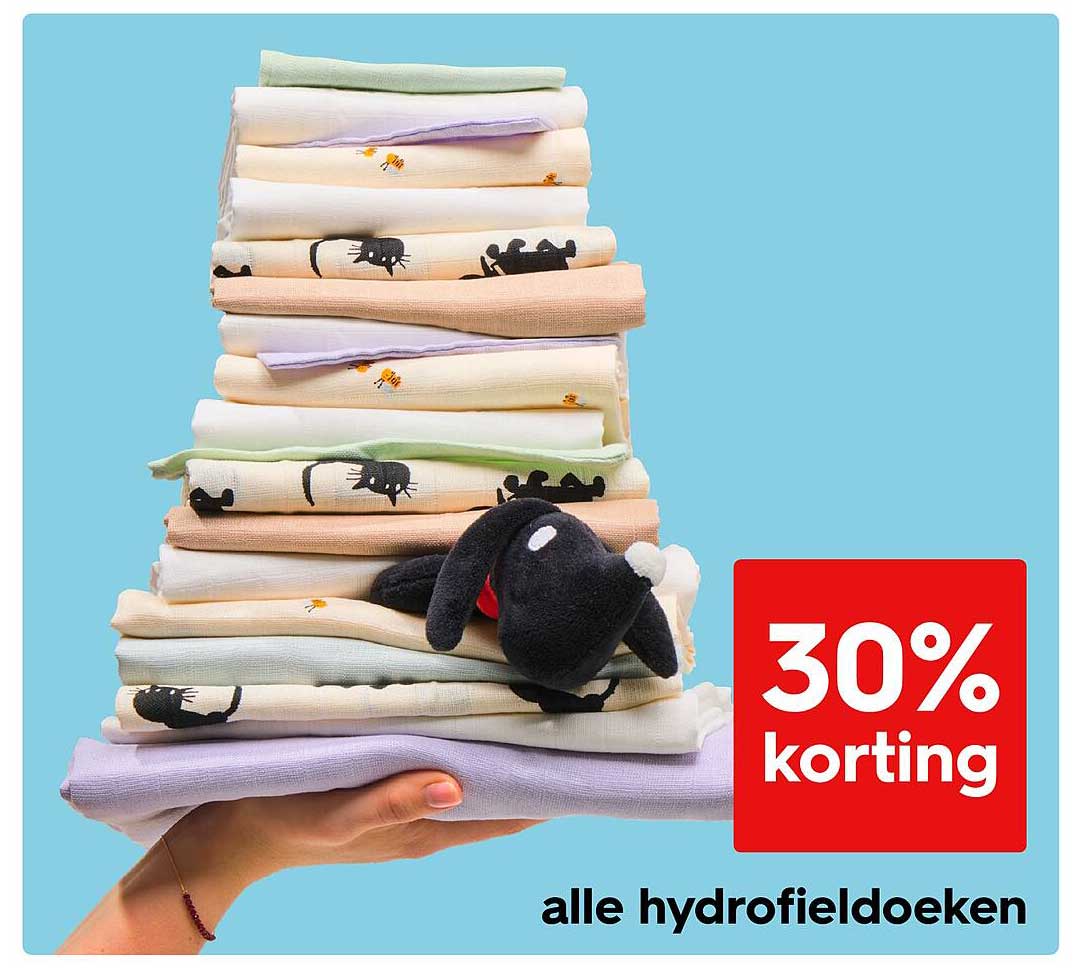 30% korting op alle hydrofieldoeken