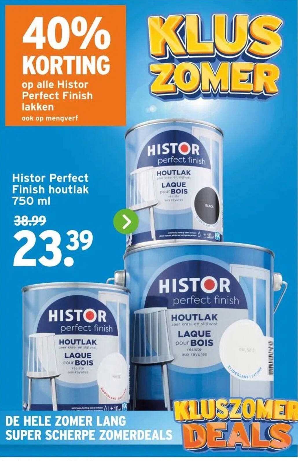 40% KORTING op alle Histor Perfect Finish lakken
