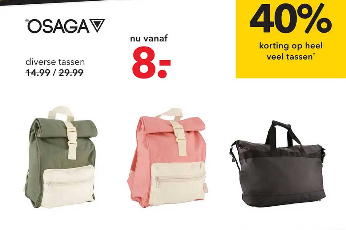 40% korting op heel veel tassen*