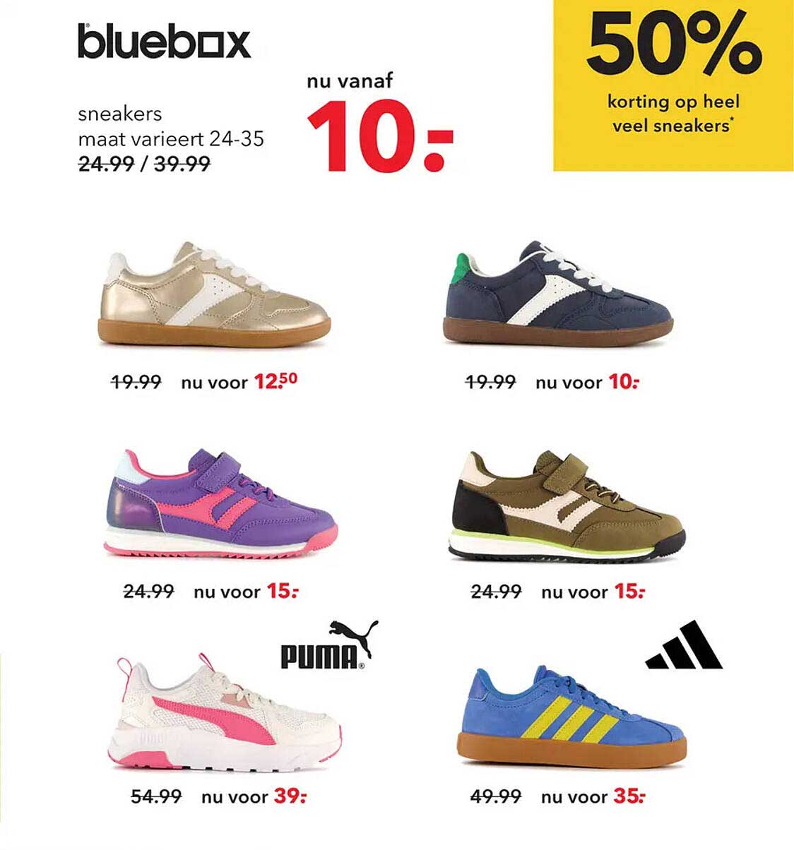 50% korting op heel veel sneakers