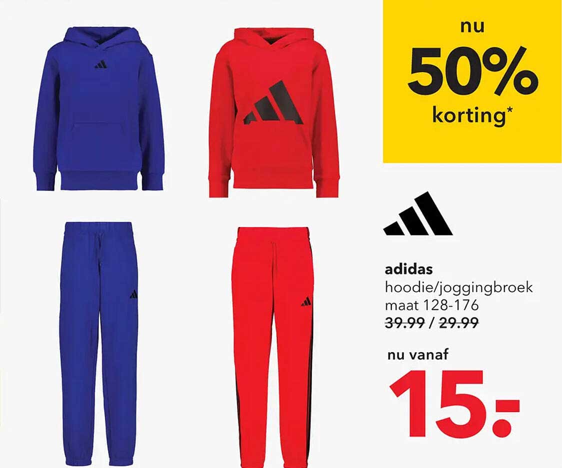 adidas hoodie/joggingsbroek maat 128-176