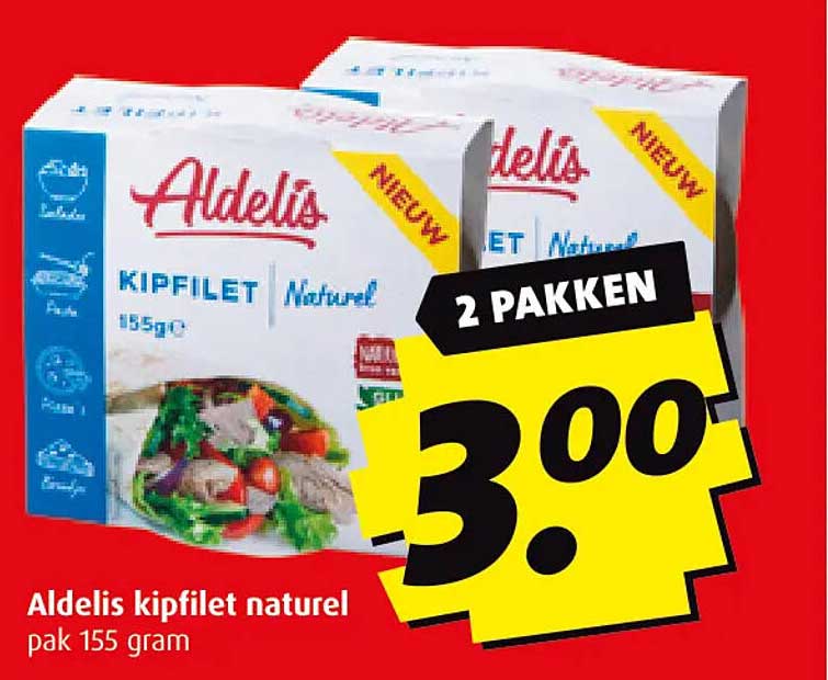 Aldelis kipfilet naturel pak 155 gram