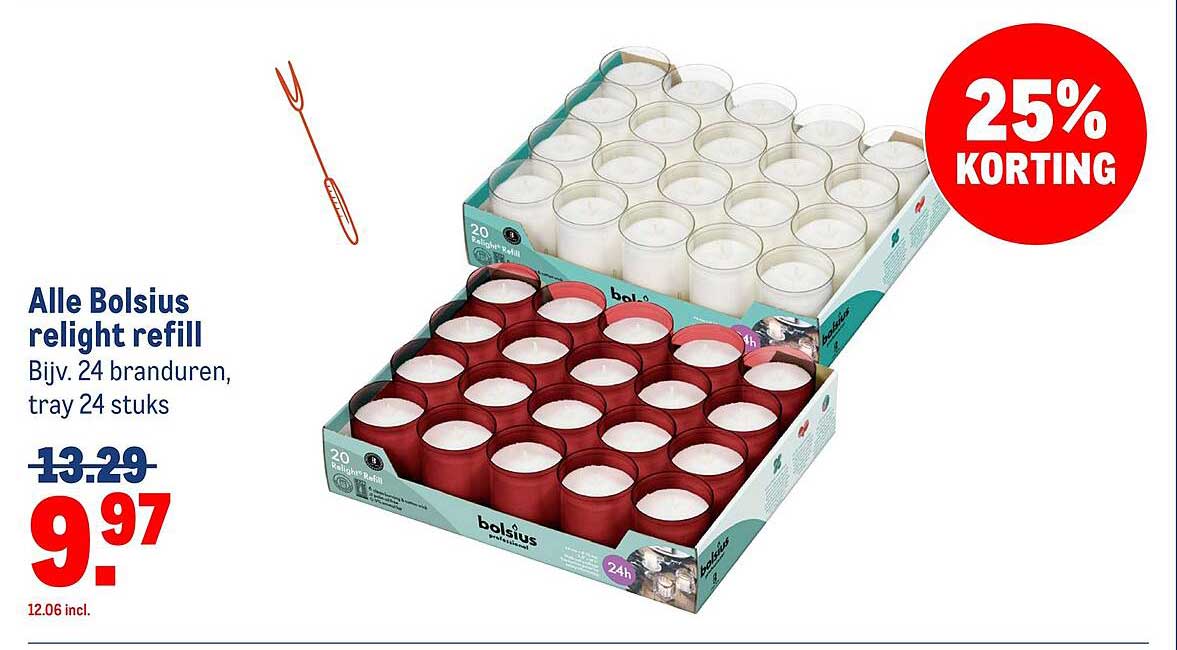 Alle Bolsius relight refill