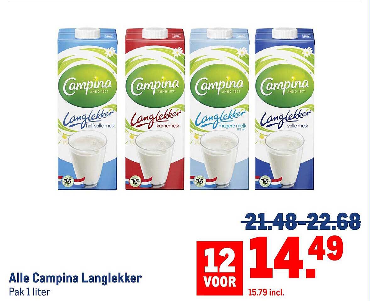 Alle Campina Langlekker Pak 1 liter