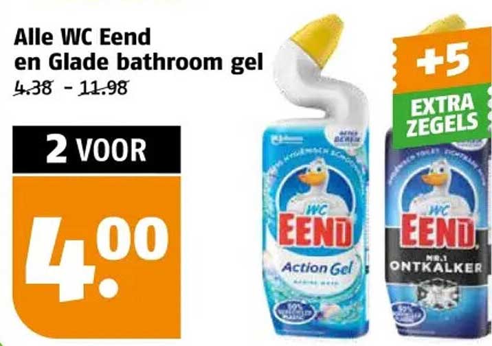 Alle WC Eend en Glade bathroom gel