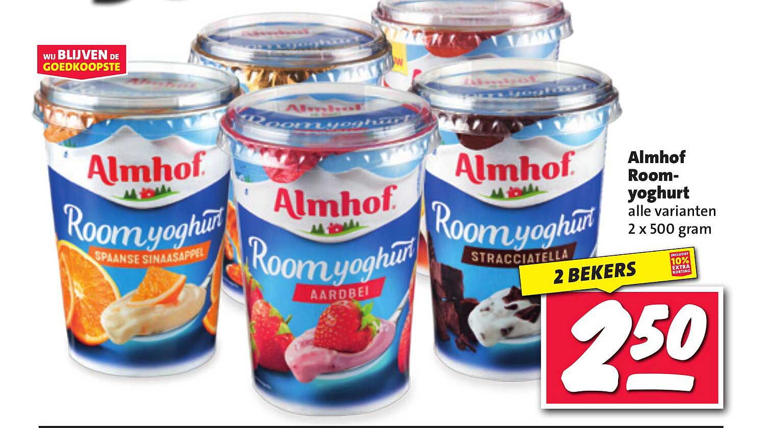 Almhof Roomyoghurt alle varianten 2 x 500 gram