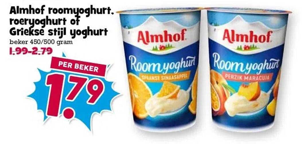 Almhof roomyoghurt, roeryoghurt of Griekse stijl yoghurt