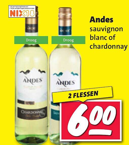 Andes sauvignon blanc of chardonnay