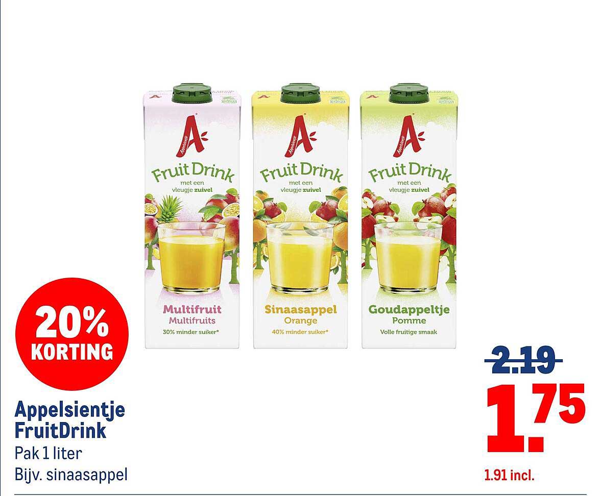 Appelsientje FruitDrink - Pak 1 liter