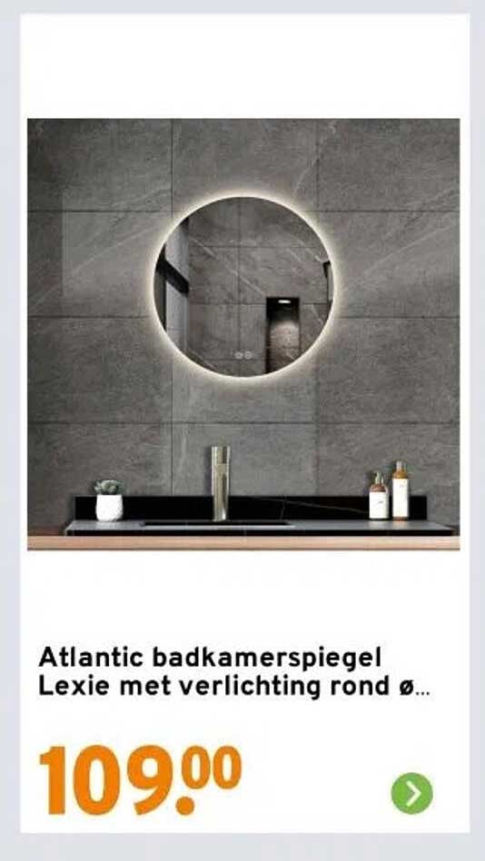 Atlantic badkamerspiegel Lexie met verlichting rond ø