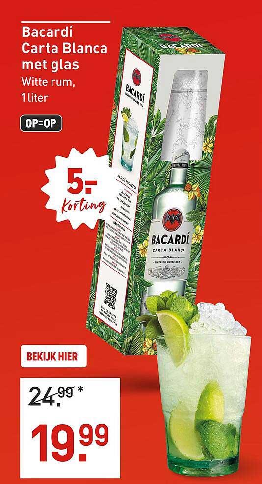 Bacardí Carta Blanca met glas