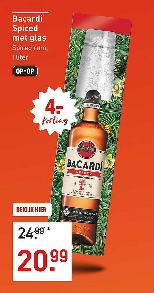 Bacardí Spiced met glas