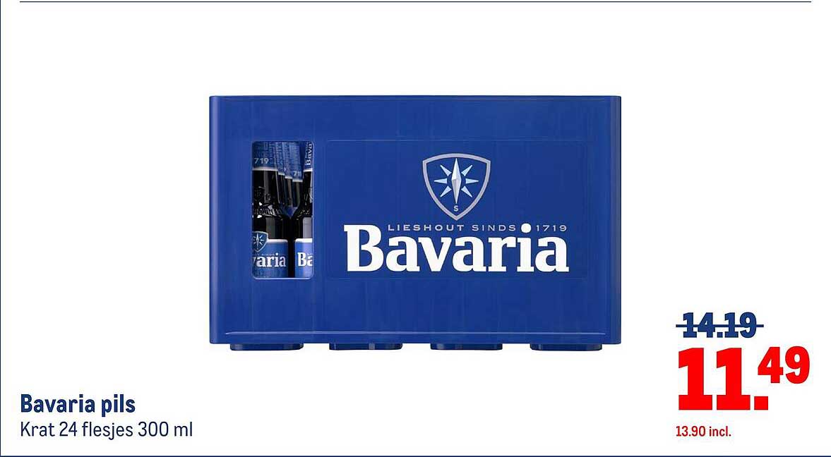 Bavaria pils Krat 24 flesjes 300 ml