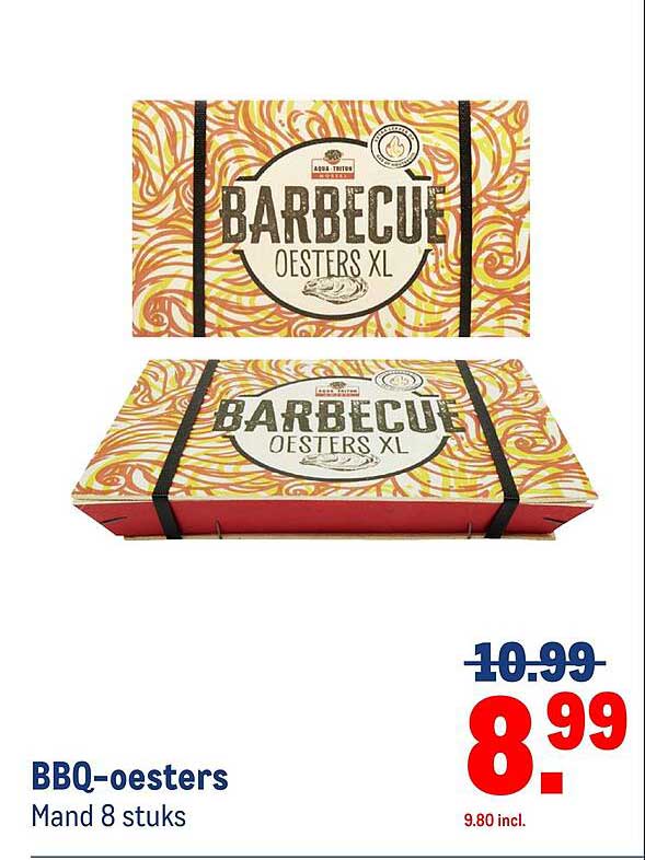 BBQ-oesters Mand 8 stuks