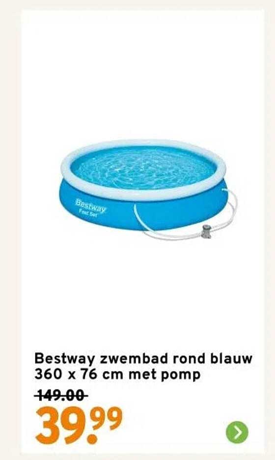 Bestway zwembad rond blauw 360 x 76 cm met pomp