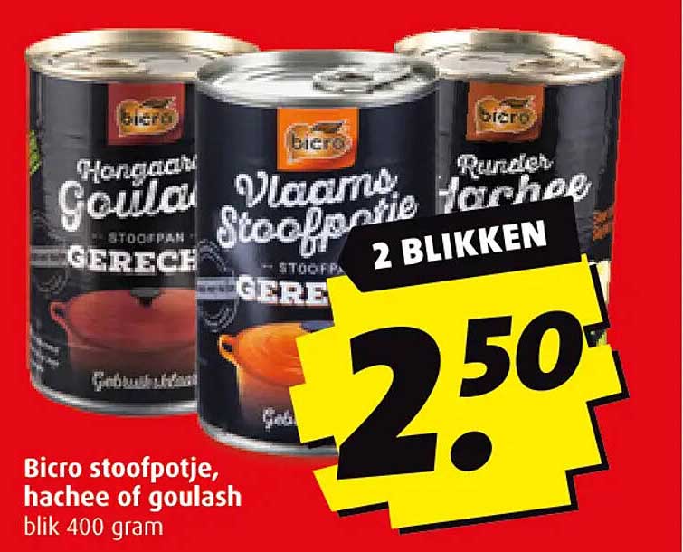 Bicro stoofpotje, hachee of goulash blik 400 gram