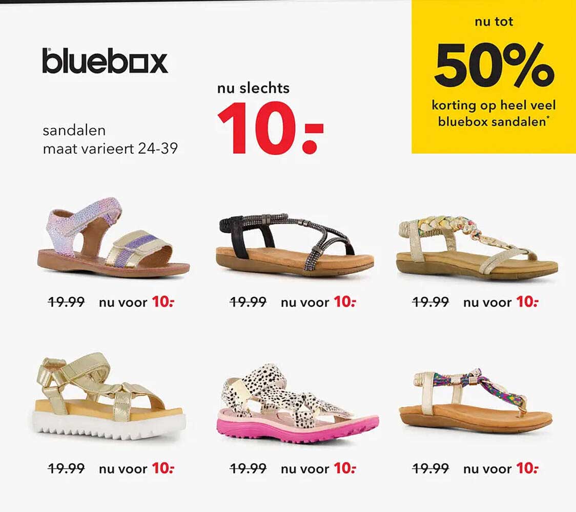 bluebox sandalen maat varieert 24-39