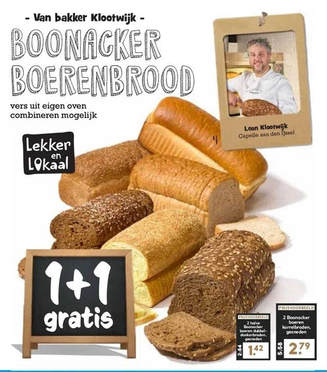 Boonakker Boerenbrood 1+1 gratis