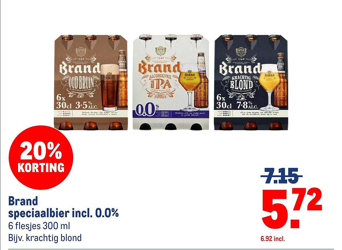 Brand speciaalbier incl. 0.0%