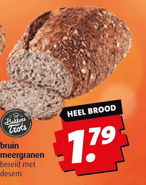 Bruin meergranen heel brood bereid met desem