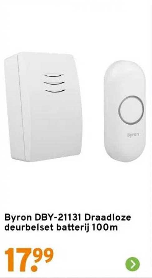 Byron DBY-21131 Draadloze deuropbelset batterij 100m