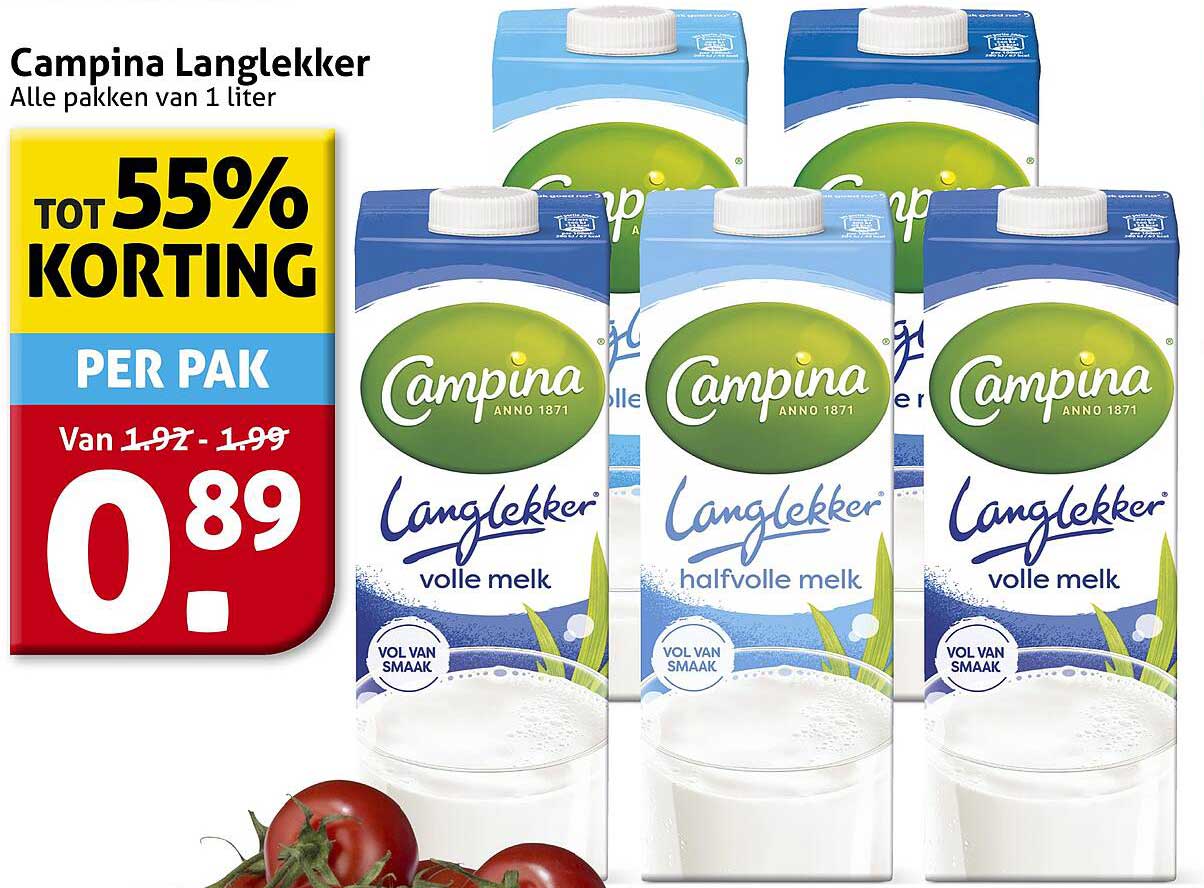 Campina Langlekker Alle pakken van 1 liter