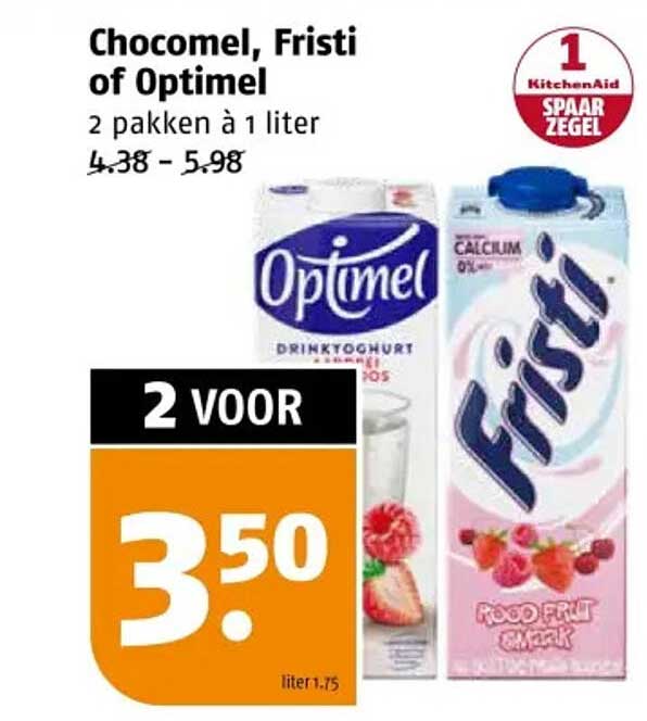 Chocomel, Fristi of Optimel - 2 pakken à 1 liter