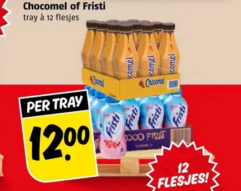 Chocomel of Fristi tray à 12 flesjes