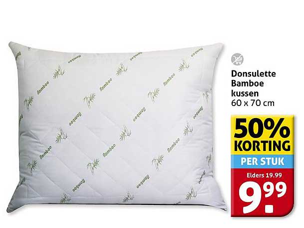 Donsulette Bamboe kussen 60 x 70 cm