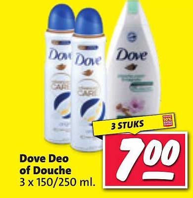 Dove Deo of Douche 3 x 150/250 ml.