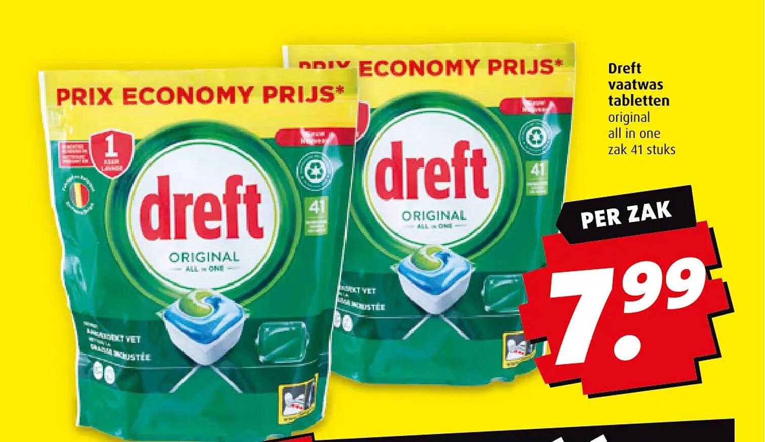 Dreft vaatwastabletten original all in one zak 41 stuks